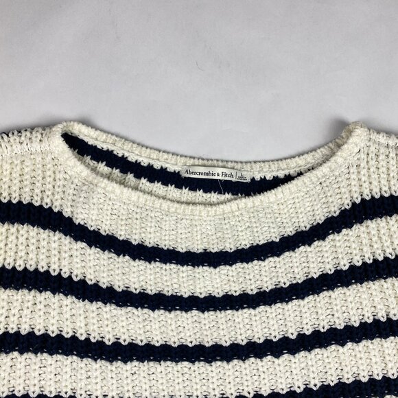 NWT Abercrombie & Fitch Sweater Tank Women's Size Large - Blue and Off White - Picture 5 of 13